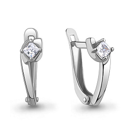 Серьги Аквамарин - Серебро 925, Фианит (арт. 400812.5)