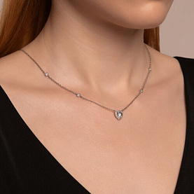 Колье SOKOLOV - Серебро 925, Топаз, Фианит (арт. 92070079)