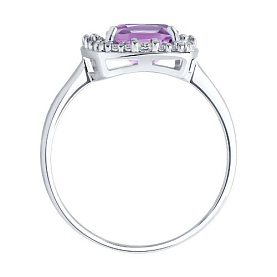 Кольцо SOKOLOV - Серебро 925, Аметист, Фианит (арт. 92014640)