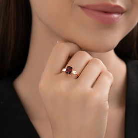 Кольцо SOKOLOV - Серебро 925, Гранат, Фианит (арт. 92014656)