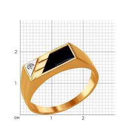 Кольцо SOKOLOV - Золото 375, Синтетическая шпинель, Фианит (арт. 016066-4)