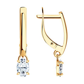 Серьги SOKOLOV - Золото 585, Фианит (арт. 0200571)