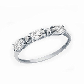 Кольцо Золотые узоры - Серебро 925, Фианит (арт. 90-01-5227-01)