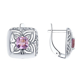 Серьги Diamant - Серебро 925, Аметист (арт. 94-320-01894-1)