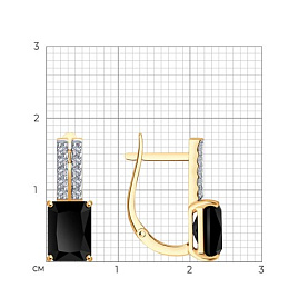 Серьги SOKOLOV - Золото 585, Агат, Фианит (арт. 728848)