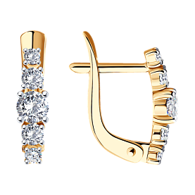 Серьги SOKOLOV - Золото 585, Фианит (арт. 027452)