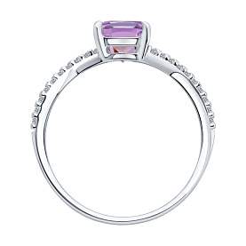 Кольцо SOKOLOV - Серебро 925, Аметист, Фианит (арт. 92014618)