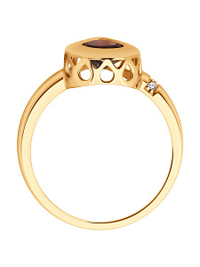 Кольцо SOKOLOV - Золото 585, Гранат, Бриллиант (арт. 71-00317)