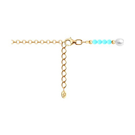 Браслет Diamant - Серебро 925, Бирюза, Жемчуг культивированный (арт. 93-350-00028-1)