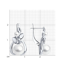 Серьги SOKOLOV - Серебро 925, Жемчуг синтетический, Фианит (арт. 94023093)