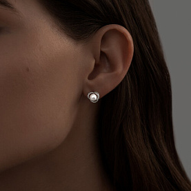 Серьги SOKOLOV - Серебро 925, Жемчуг имитация, Фианит (арт. 94025808)