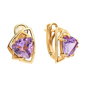 Серьги SOKOLOV - Золото 585, Аметист (арт. 729543)