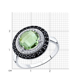 Кольцо SOKOLOV - Серебро 925, Синтетический кварц , Фианит (арт. 92011279)