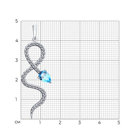 Подвеска SOKOLOV - Серебро 925, Топаз, Фианит (арт. 92030772)