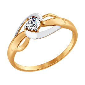 Кольцо SOKOLOV - Золото 375, Фианит (арт. 017441-4)