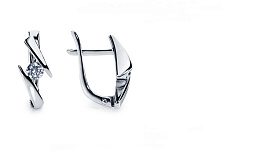 Серьги Platinum Lab. - Платина 950, Бриллиант (арт. ПС-017-01)