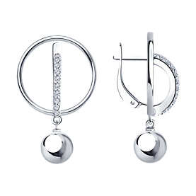 Серьги SOKOLOV - Серебро 925, Фианит (арт. 94024037)