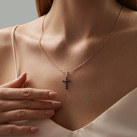 Подвеска SOKOLOV - Золото 585, Синтетический сапфир (арт. 732842)