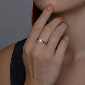 Кольцо Diamant - Серебро 925, Жемчуг культивированный, Фианит (арт. 93-310-02680-1)