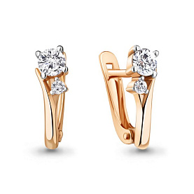 Серьги Аквамарин - Серебро 925, Фианит (арт. 49418А.6)