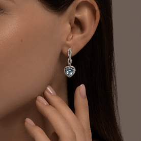 Серьги SOKOLOV - Золото 585, Топаз, Фианит (арт. 728777-3)