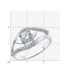 Кольцо SOKOLOV - Серебро 925, Фианит (арт. 94-110-00731-1)