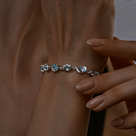 Браслет SOKOLOV - Серебро 925, Топаз, Фианит (арт. 92050158)