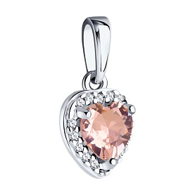 Подвеска SOKOLOV - Серебро 925, Синтетический ситалл , Фианит (арт. 92030781)