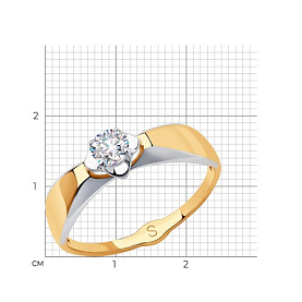 Кольцо SOKOLOV - Золото 375, Фианит (арт. 017839-4)