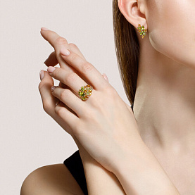 Серьги SOKOLOV - Серебро 925, Хризолит, Цитрин (арт. 92022103)