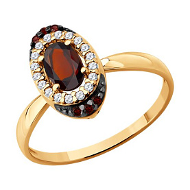 Кольцо SOKOLOV - Серебро 925, Гранат, Фианит (арт. 92014905)