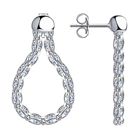 Серьги SOKOLOV - Серебро 925, Фианит (арт. 94024506)