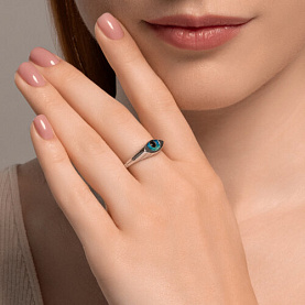 Кольцо SOKOLOV - Серебро 925, Фианит, Эмаль (арт. 94014142)