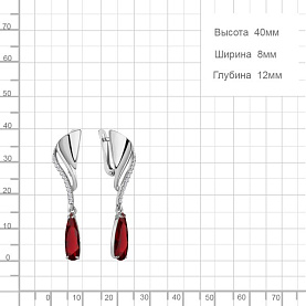 Серьги Аквамарин - Серебро 925, Синтетический гранат (арт. 4792185А.5)