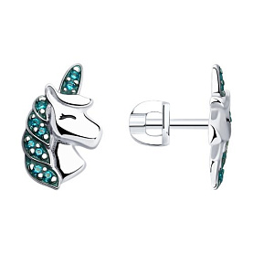 Серьги SOKOLOV - Серебро 925, Фианит, Эмаль (арт. 94025930)