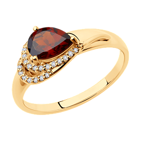 Кольцо Diamant - Серебро 925, Гранат, Фианит (арт. 93-310-00548-2)