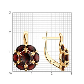 Серьги Diamant - Золото 585, Гранат (арт. 51-320-02100-4)