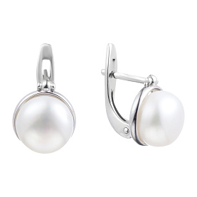 Серьги Мастер Клио - Серебро 925, Жемчуг культивированный (арт. 24С0570КС)
