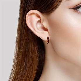 Серьги SOKOLOV - Золото 375, Гранат, Фианит (арт. 37727615)