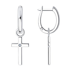 Серьги SOKOLOV - Серебро 925, Жемчуг культивированный, Фианит (арт. 94024208)