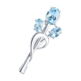 Брошь Diamant - Серебро 925, Топаз (арт. 94-340-01165-1)