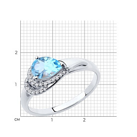 Кольцо Diamant - Серебро 925, Топаз, Фианит (арт. 94-310-00548-1)