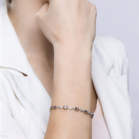 Браслет SOKOLOV - Серебро 925, Аметист, Фианит (арт. 92050096)