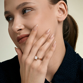 Кольцо SOKOLOV - Золото 585, Бриллианит (арт. 019903)