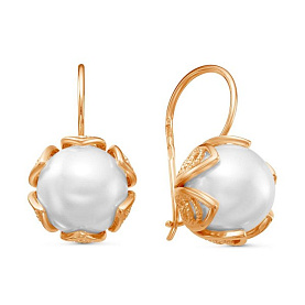 Серьги Красная пресня - Серебро 925, Жемчуг имитация (арт. 33610761)