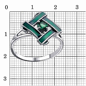 Кольцо Красная пресня - Серебро 925, Синтетическая шпинель, Эмаль (арт. 23814678Пл7)