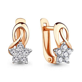 Серьги Аквамарин - Серебро 925, Фианит (арт. 45376А.6)