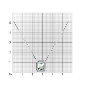 Колье SOKOLOV - Серебро 925, Празиолит, Фианит (арт. 92070110)