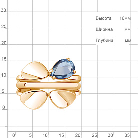 Кольцо Аквамарин - Серебро 925, Топаз (арт. 6919205.6)