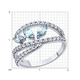 Кольцо SOKOLOV - Серебро 925, Топаз, Фианит (арт. 92014530)